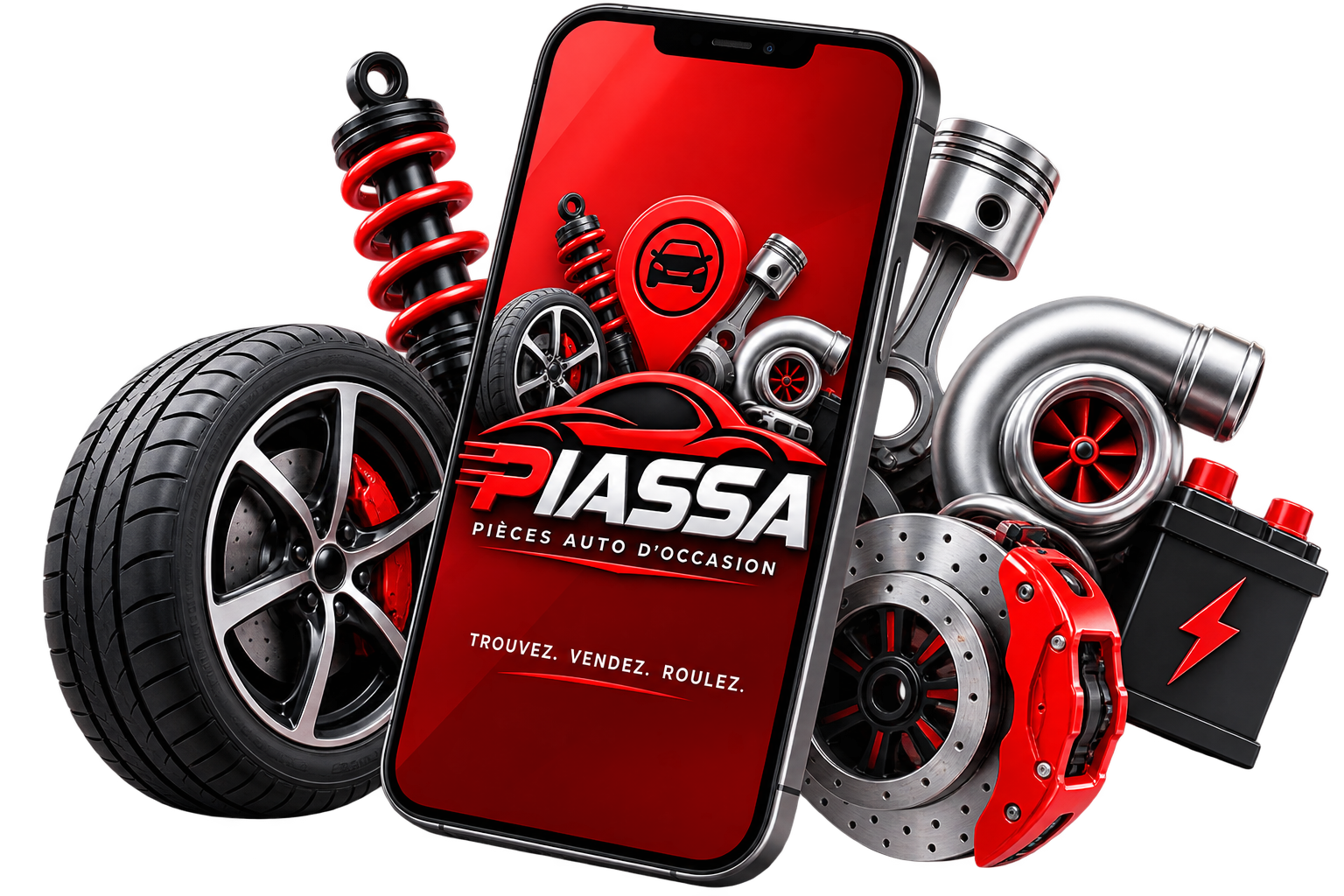 Application mobile PIASSA — Trouvez. Vendez. Roulez.